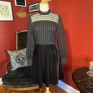 Mock Neck Velvet Modcloth Dress